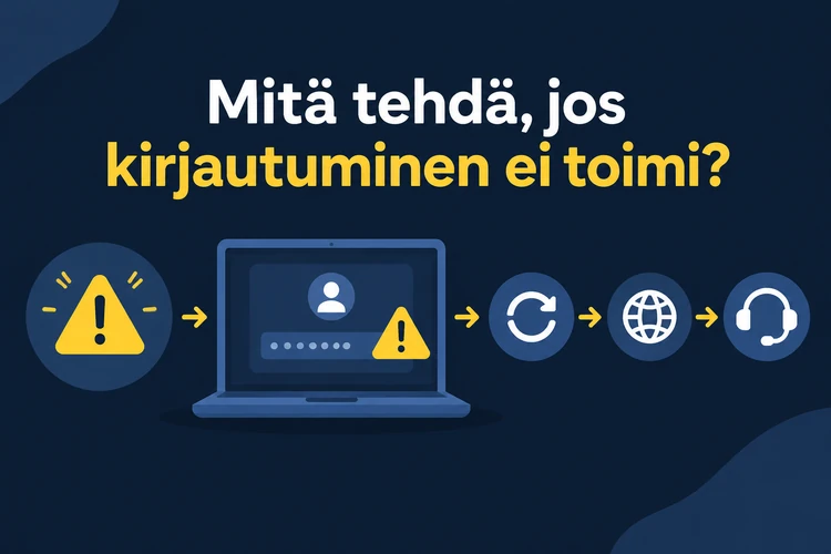 Mitä tehdä, jos kirjautuminen ei toimi?